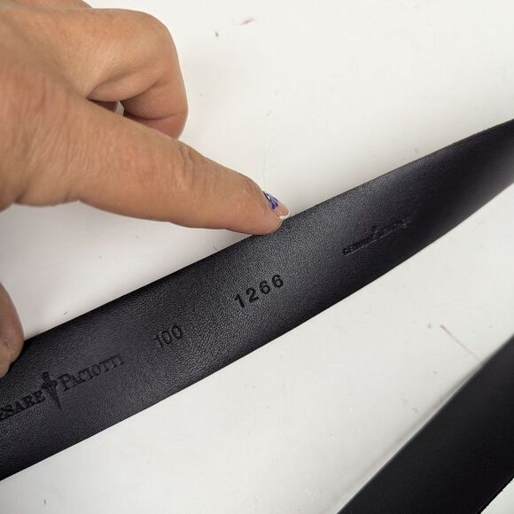 Cesare Paciotti Black Suede Belt – Iconic Dagger Buckle – Size 34–38 – Made in I - Picture 4 of 7